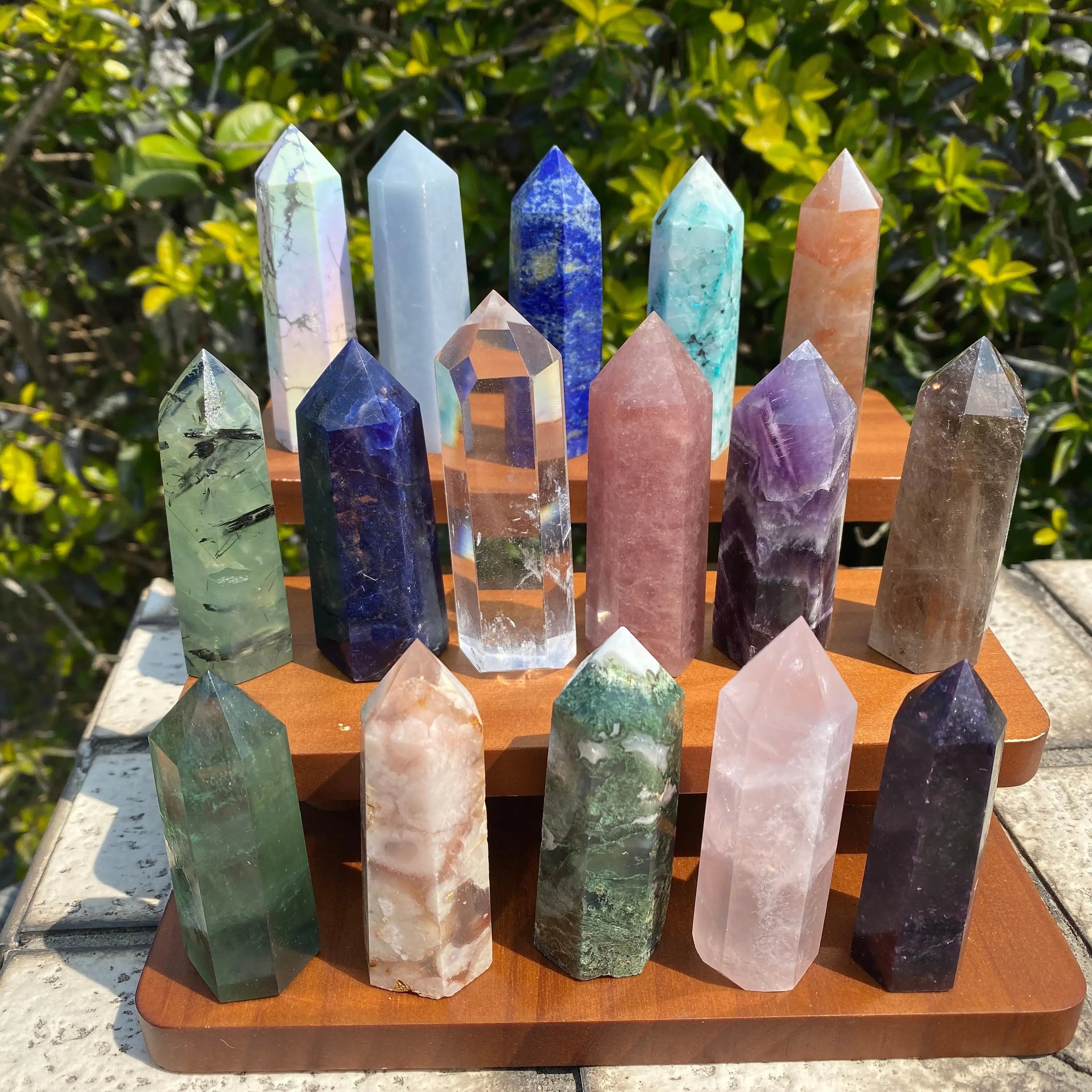 25 Choices Natural Clear Rose Quartz Healing Meditation Crystal Crafts for Home Fengshui Decor Angel Aura Gem Pillar