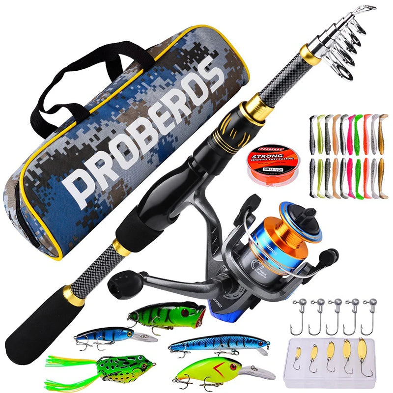 WEIHE 1.5m 1.8m 2.1m 2.4m Sea Fishing Rod and Reel Accessories Set Fishing Kit