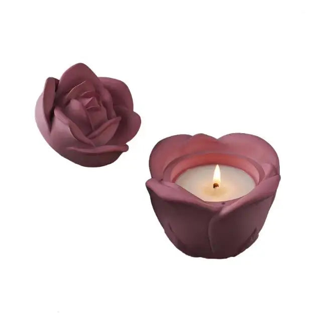 Silicone Rose Flower Candle Cup Jar Mold DIY Candle Container Mould Plaster Concrete Flowers Pot Epoxy Resin Art Molds