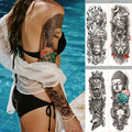 Personalized White Full Sleeve Temporary Tattoo Stickers Fashionable Water Transfer Body Art Waterproof & Easy Peel Made Paper