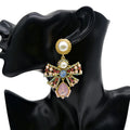 Baroque Butterfly Bow Earrings for Women in Heavy European StyleUnique High-end Ear Studs or Clips with Vintage Drop Earrings