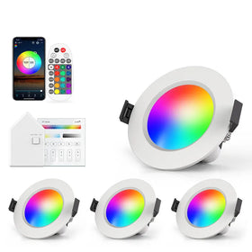 5W 9W 12W Smart BT Mesh Group Control RGBW Recessed Led Downlight Remote Control APP Alexa Voice Rgb Downlight
