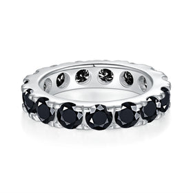 925 Silver Ring Black Moissanite Loose Diamond Stone Black 4mm Moissanite Jewelry Ring