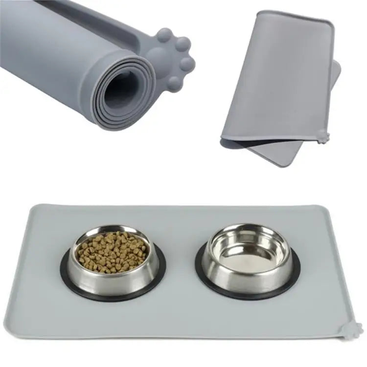 Waterproof Dog Cat Pet Mats Pet Bowl Mat Pet Feeding Mat Non Slip Silicone for Food and Water Silicone Rectangle