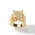 Trendy Unisex 20mm White Gold Retro Brass Heart Zircon Ring New 2021 Jewelry with Ice Cut Men's Finger Ring Unisex Copper Rings
