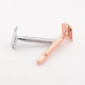 Rose Gold Double Edge Woman's Razor Female Metal Handle Wet Shave Safety Razor Lady