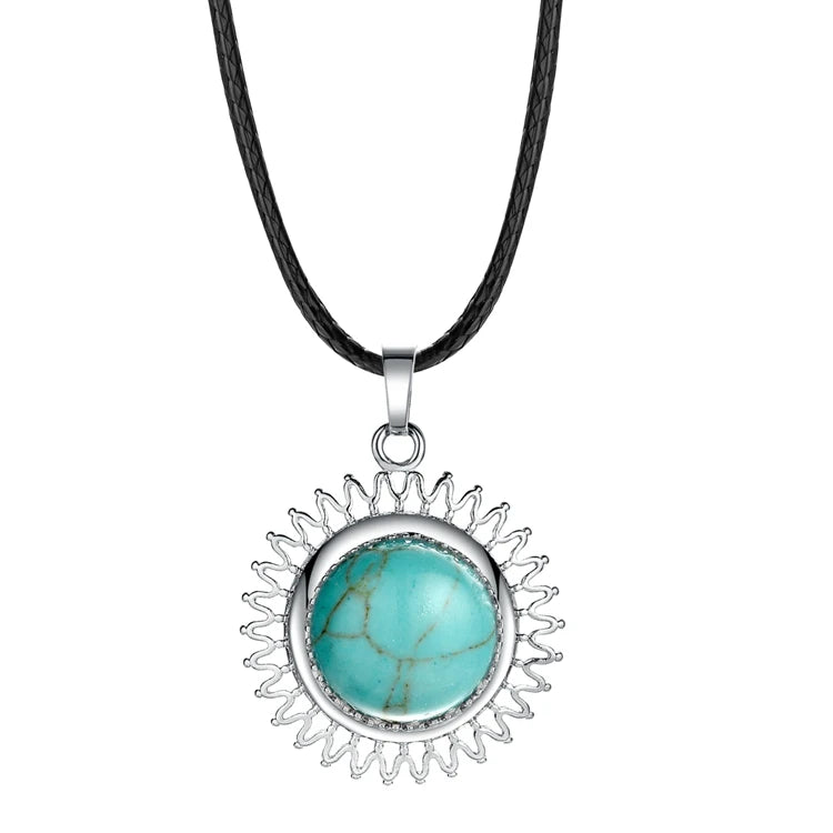 Natural Healing Crystal Sunflower Pendant Necklace Keychain Aura Quartz Gem Jewelry Suitable for Female Girls