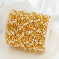 18K Gold Plated Brass Loose Chain Jewelry Accessories Materials Pearl Bead Round Chain for Jewelry Making