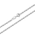 925 Sterling Silver 1+1 Bead & Olive Chain Rhodium Plated Chain Necklace Plata 925 Al Por Mayor