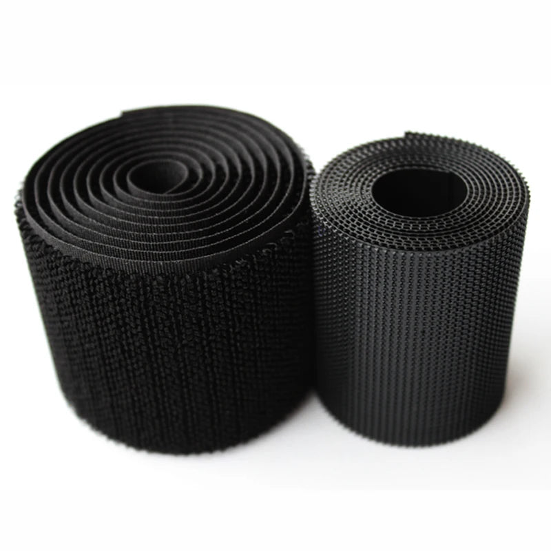 Un-Napped Woven Loop Fastening Tape Black Hook and Loop Tape Self-Gripping Fastener