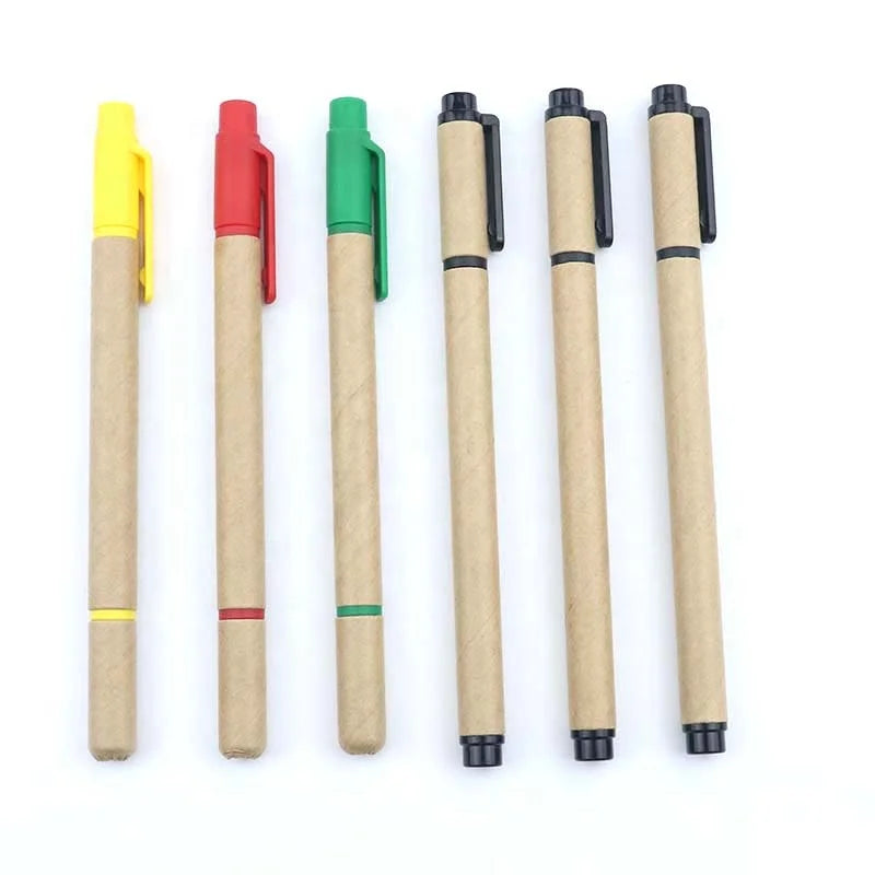 Promotional Eco Highlighter Paper Pen with Ballpen 2 in 1 Pen