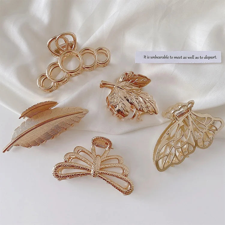 Sayoung Hair Claw Metal High Quality Elegant Butterfly Metal Hair Claw for Girls Hair Clips