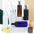 Eco Friendly Plastic Foam Pump Bottle 100ml 250ml Refillable Flat Shoulder Plastic Bottle for Facial Cleanser Liquid Soap