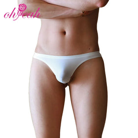 Wholesale Men's Sexy Stretch Ice Silk Bikini Briefs Mid-Rise Jockstraps Panties Breathable G-Strings Underwear