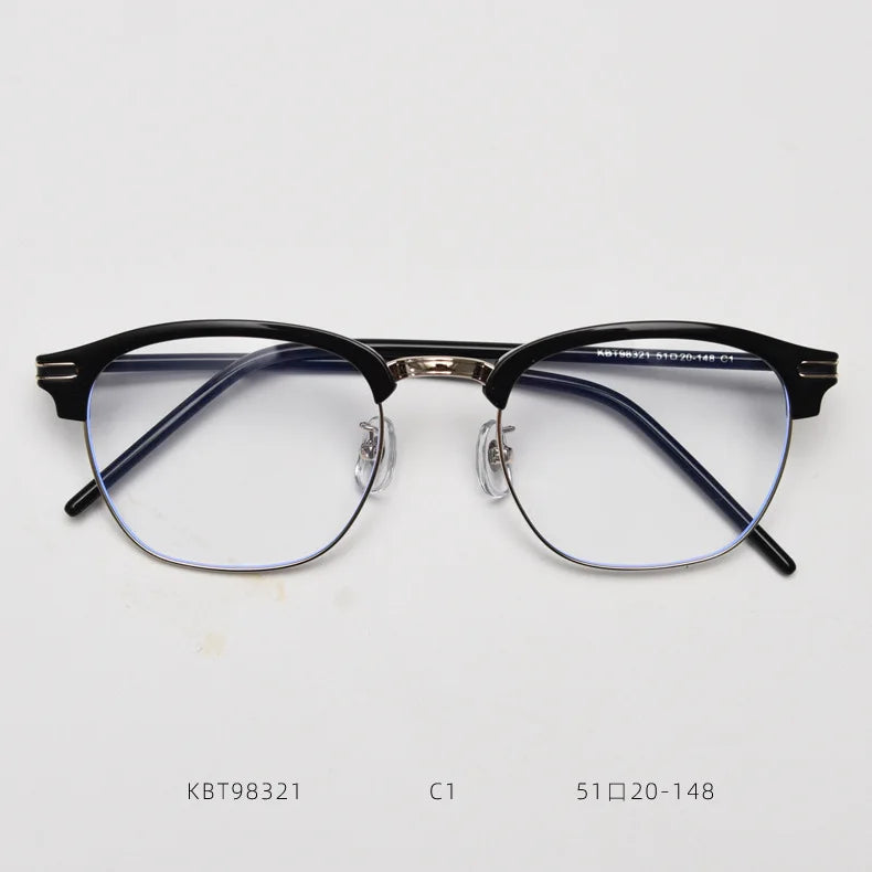 2025 Retro Eyebrow Glasses Frame Anti Blue Light Eyeglasses Casual Half Frames Men Design Classic Flat Light Glasses Female