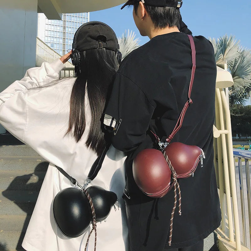 2025 New Unique Bags Gourd Shaped Creative PU Leather Handbags Trendy Unisex Crossbody Bag