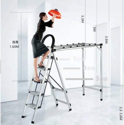 Modern Design Super Folding Hanger Staircase Cloth Stand Ladder Laundry Drying Rack Outdoor for Wholesale