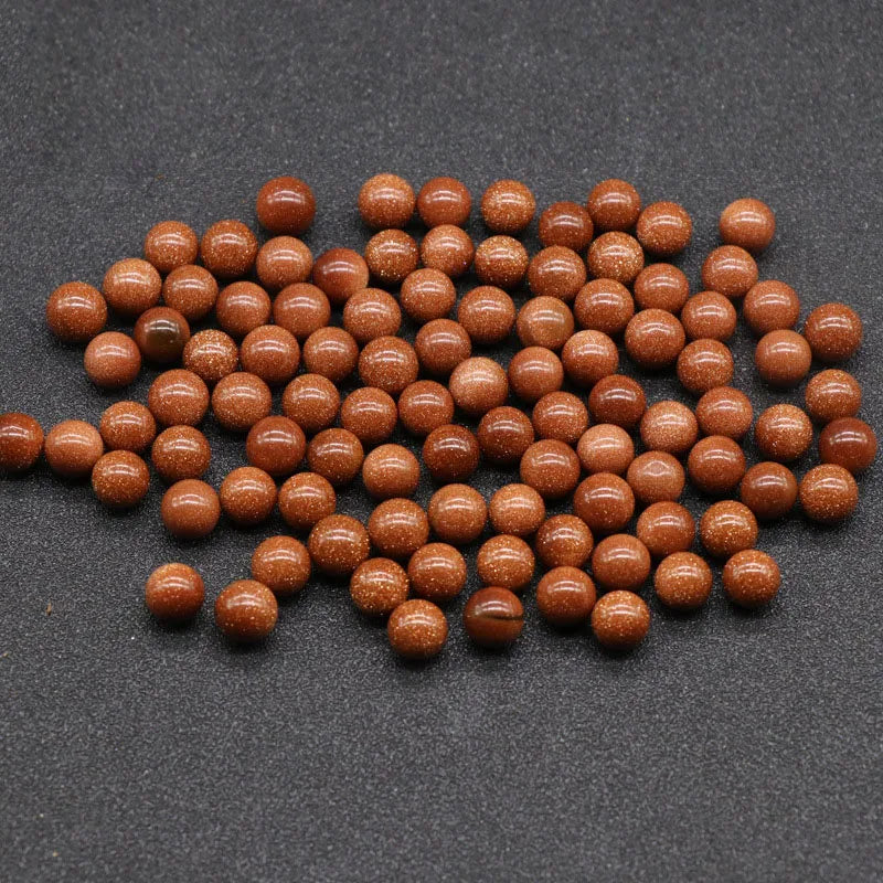 DIY Wholesale Customized Factory-made Gold sand stone Round Beads Support DIY Bracelet Necklace Earrings