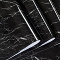 3D Black PVC Vinyl Marble Sticker Wallpaper Peel and Stick Self Adhesive Removable Wallpaper for Cabinet Kitchen