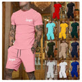 Custom Sweatsuit With Logo Outfits Summer Two 2 Piece Short Set for Men Private Label Blank Sweat Suit Track Men Plain Tracksuit