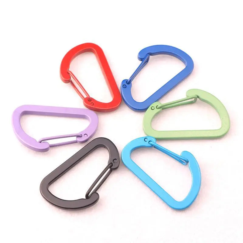 Hot Selling Small 40MM D Carabiner Engraving Laser Logo Aluminum Full Black Plain Finish Keychain Hook Clip for Hook Buckle