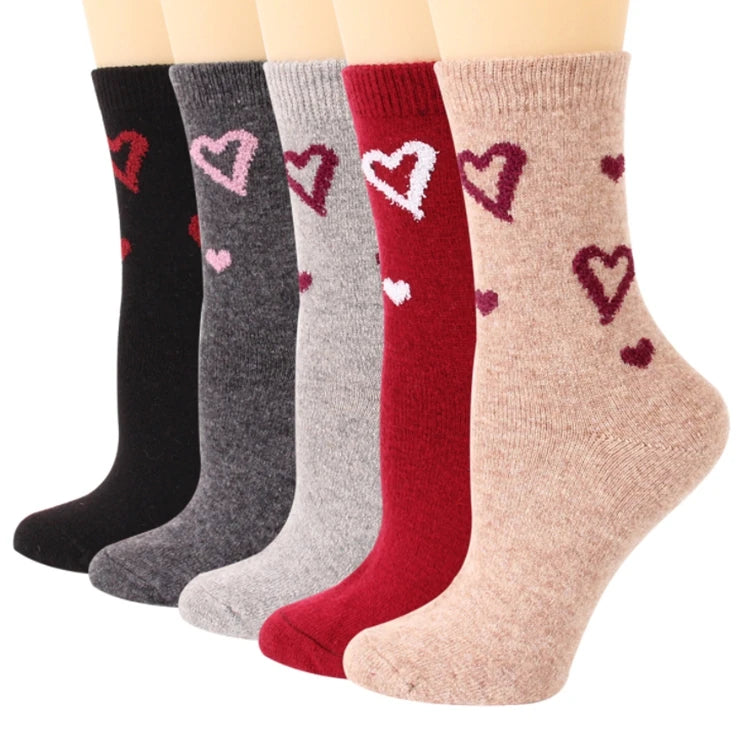 2026 Winter Warm Merino Lambs Wool Boots Thermal Socks Warm Female Vintage Wool Knit Socks  Jacquard Wool Socks