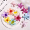 Wholesale New 6cm Cute Plastic Flower Hair Clip Pink Plumeria Hair Clip Fashion Hibiscus Flower Hair Clip For Girls