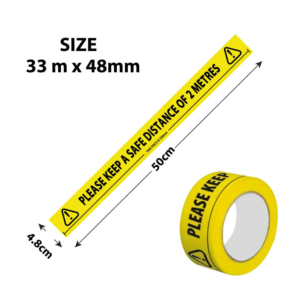 Yellow and Black Striped PVC Floor Tape Waterproof Self-Adhesive Caution 'Watch Your Step' Marking Line for Gyms