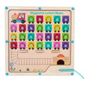 Custom Montessori Children's Wooden Alphabet Walking Matching Maze Board Game Educational Cognition Sensory Toys for Boys Girls