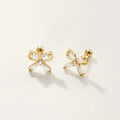 Nagosa Minimalist Jewelry 18k Gold Vermeil 925 Sterling Silver Cubic Zirconia butterfly Balllbell Stud Earrings