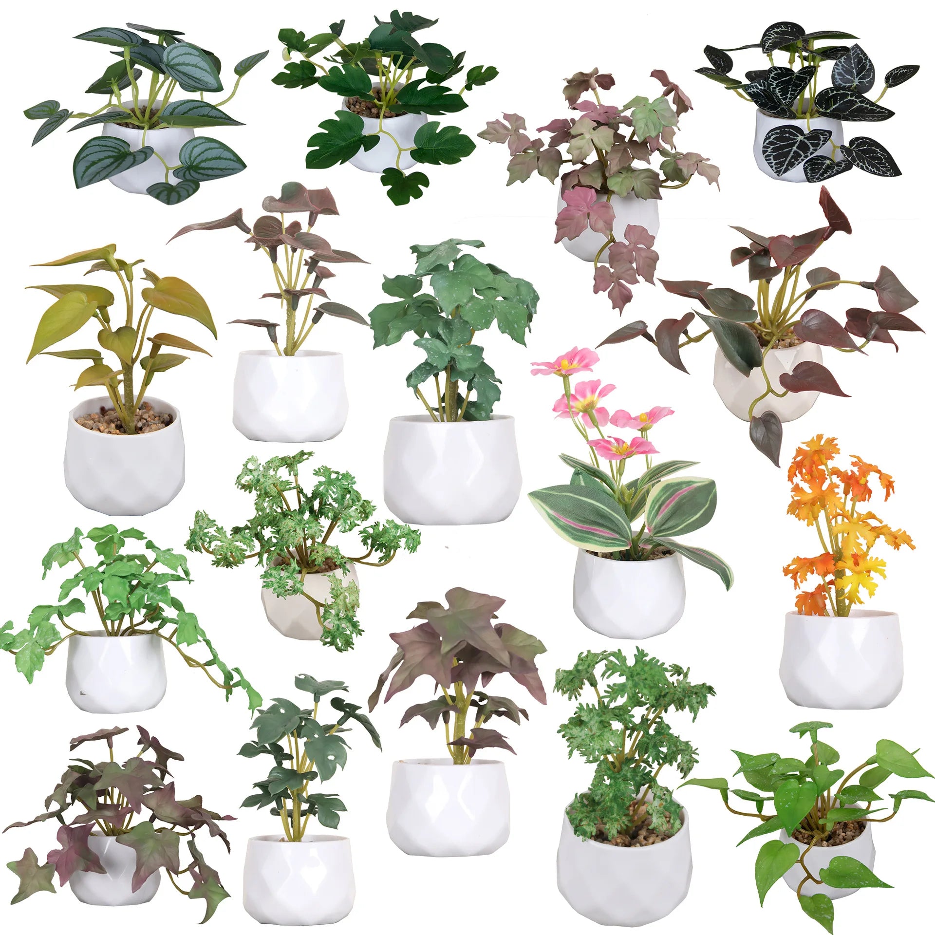 Hot Sale Small Mini Plastic Bonsai Fake Cactus Potted Succulents Artificial Plants in Pot