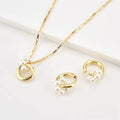 Fine Jewelry 925 Sterling Silver Gold Plated Freshwater Pearl Necklace and Hoop Earrings Set