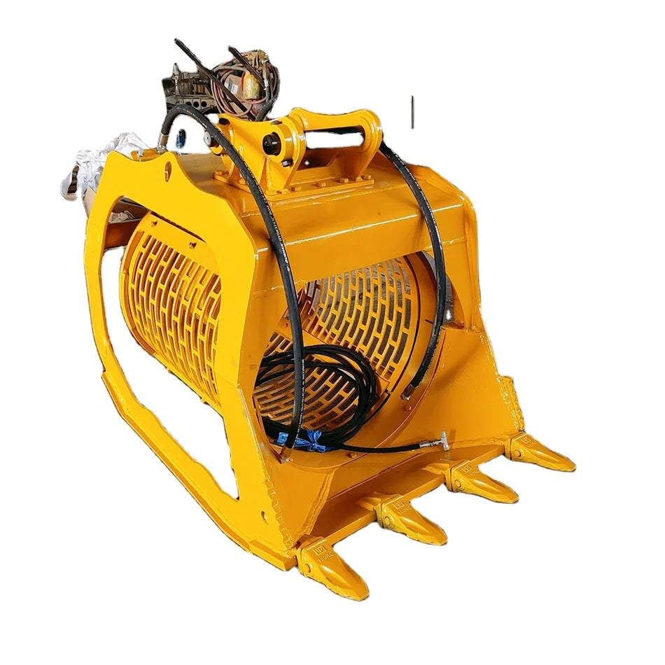 OEM Rock Screen Excavator Rotating Customized Grid Sizes Soil Screening Bucket for Excavator
