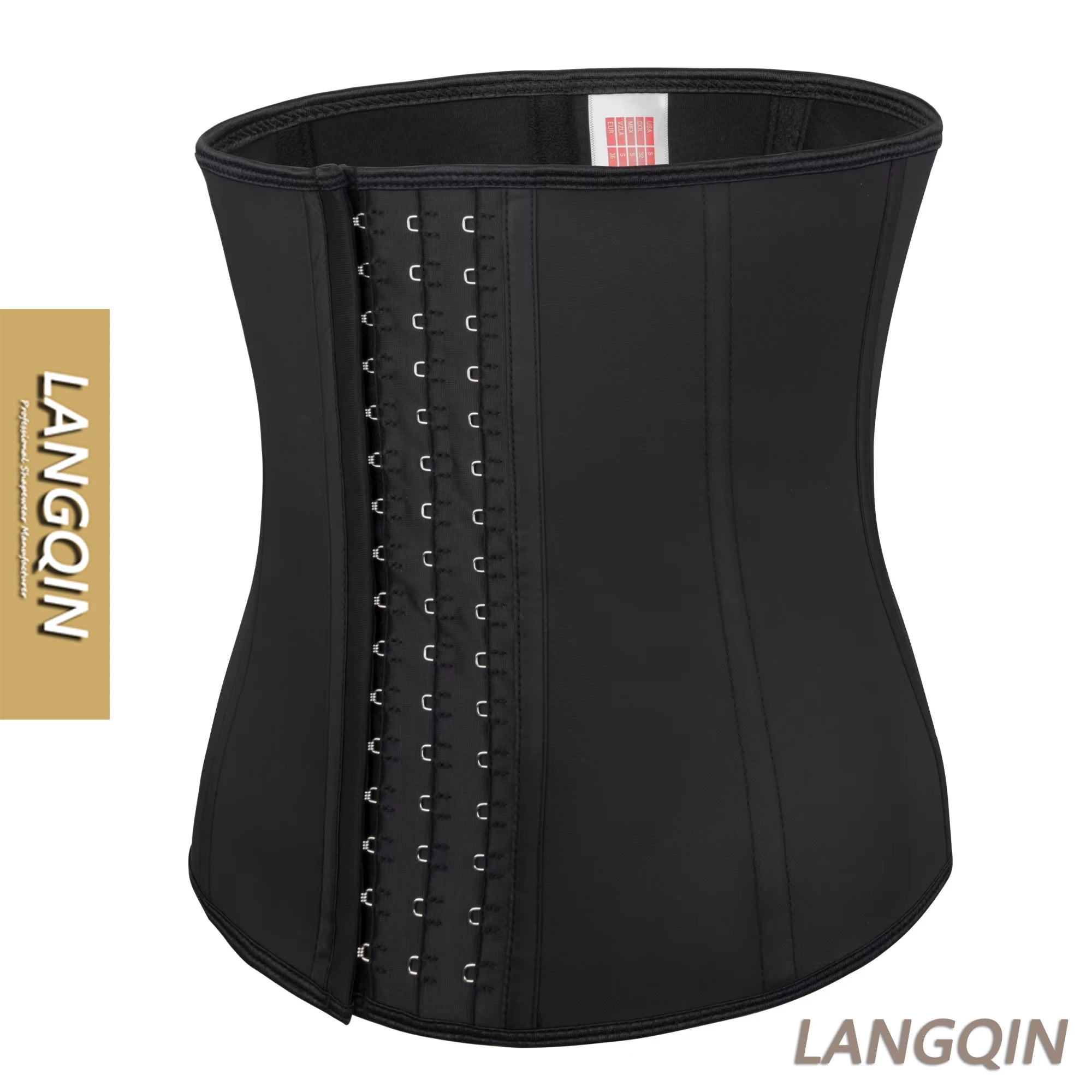Langqin Latex Waist Trainer Corset with Hooks Women Plus Size Slimming Tummy Control Body Shaper for Gym Workout