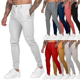 Spring Men's Outdoor Slim Fleece Breathable Garment Dyed High Waist Straight Leg Sweatpants Casual Work Pants
