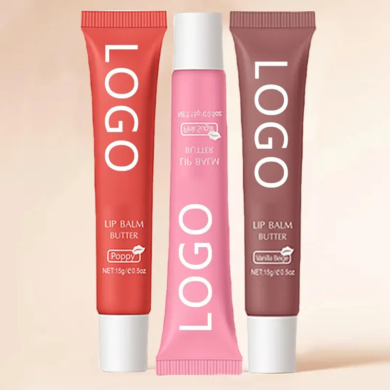 Natural Nourishing Mineral Lip Butter Balm Gel Packaging for Female Custom Logo Lip Plumper Gloss Private Label Lip Tint
