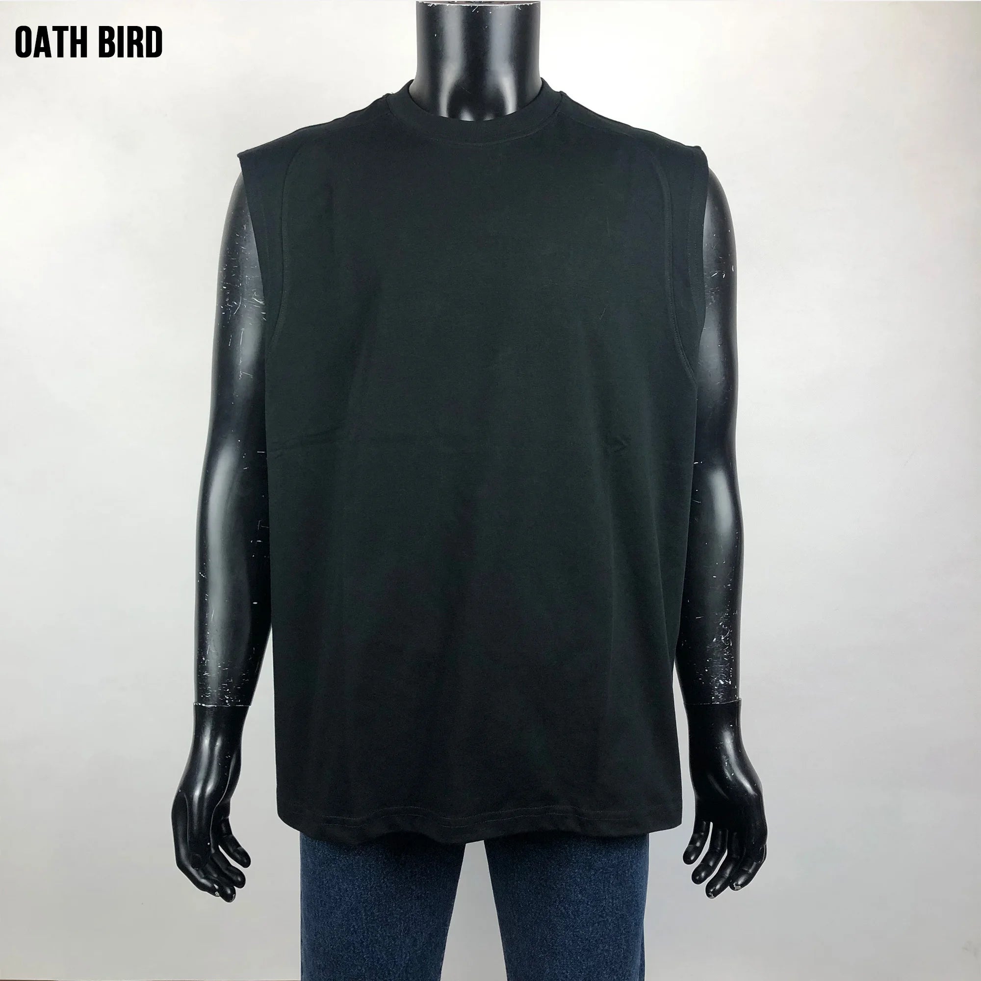 Men's Plain Blank Oversized Sleeveless Tshirt 240gsm Cotton Sorona Crewneck Summer Vest Custom 3D Puff Screen Printing Tank Tops