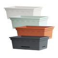 HuaJin Large Rectangular Plastic Planter Box for Outdoor Garden Home Use with Painting Finishing Window Boxes for Plants