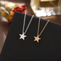 Fashion Accessories Necklace Cross-border Pentacle Pendant Necklace Creative Retro Simple Alloy Collarbone Chain for Women