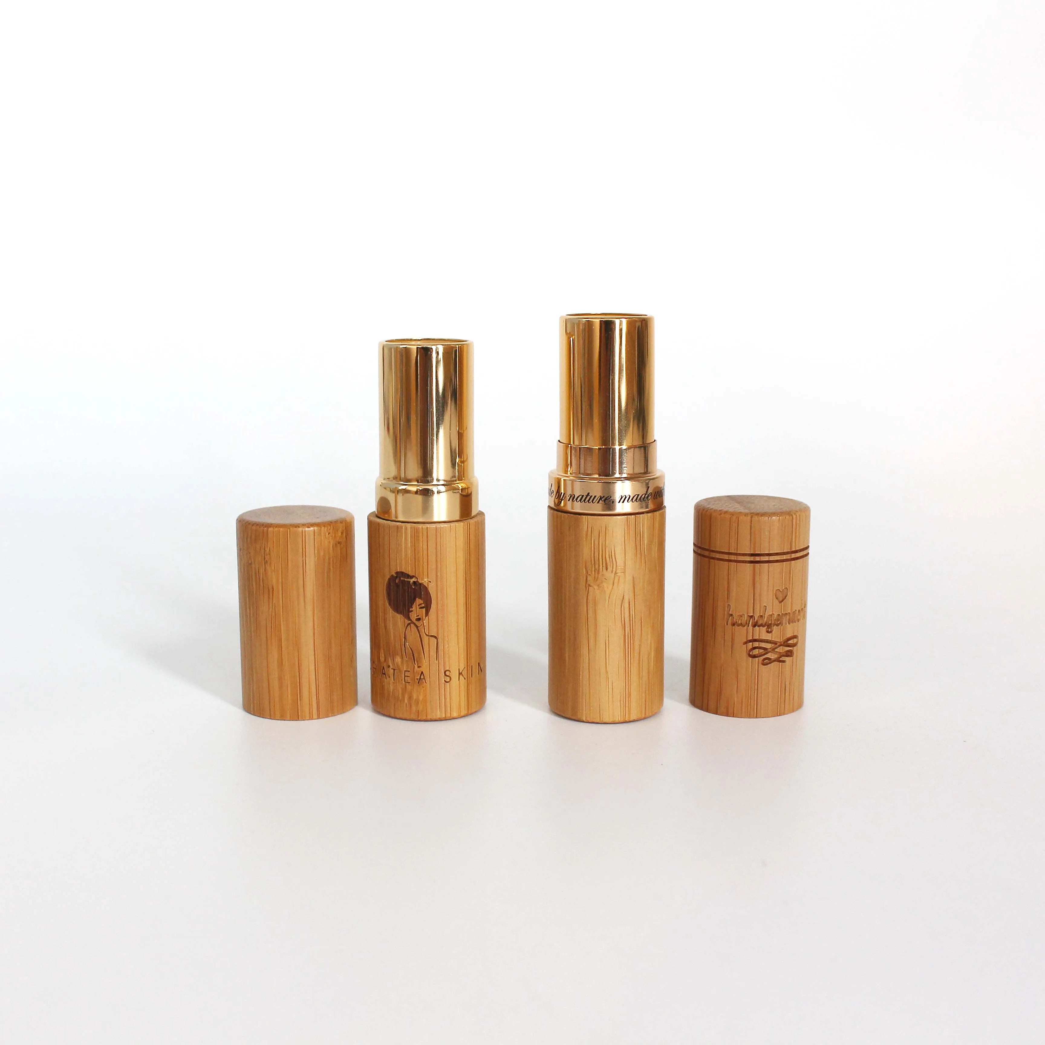 Eco Friendly Lipstick Tube 5ml 5g Bamboo Lip Balm Container with Laser Engraving