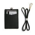 New Trendy Fashion Genuine Italian Cowhide Leather ID Card Badge Holder With Lanyard Card Wallet Business Name ID Card Holder