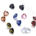 8 mm Heart Shape Point Back Zircon Rhinestones for Jewelry Making