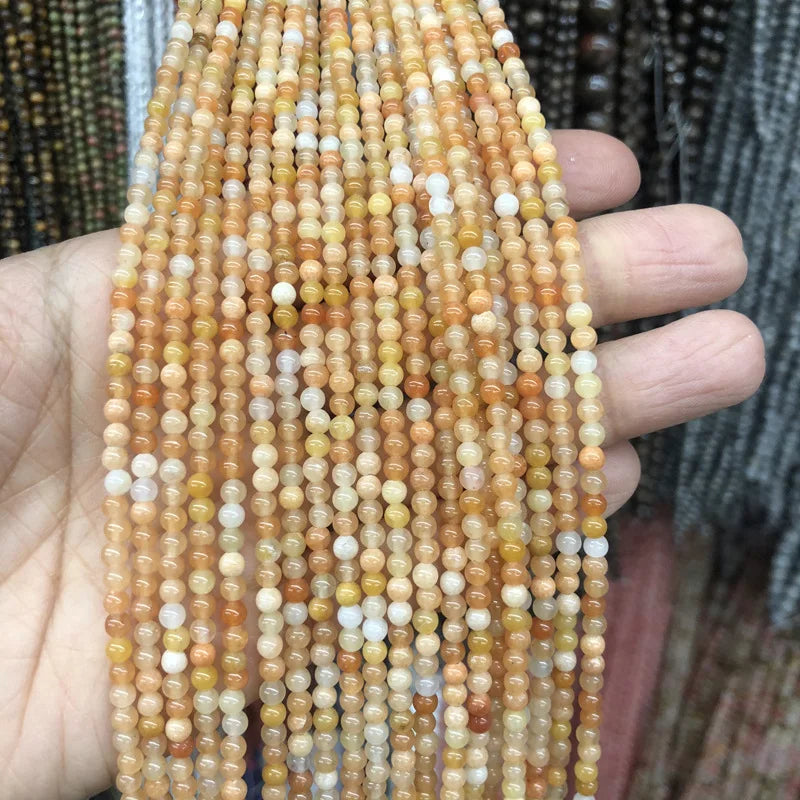 3mm Natural Black Agate Carnelian Round Gemstone Strand Turquoise Loose Beads Gemstone for Jewelry Making DIY Bracelet Necklace