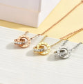 Fashion Roman Double Ring Rose Gold Titanium Steel Necklace Stainless Steel Pendant Necklace Fashion Jewelry