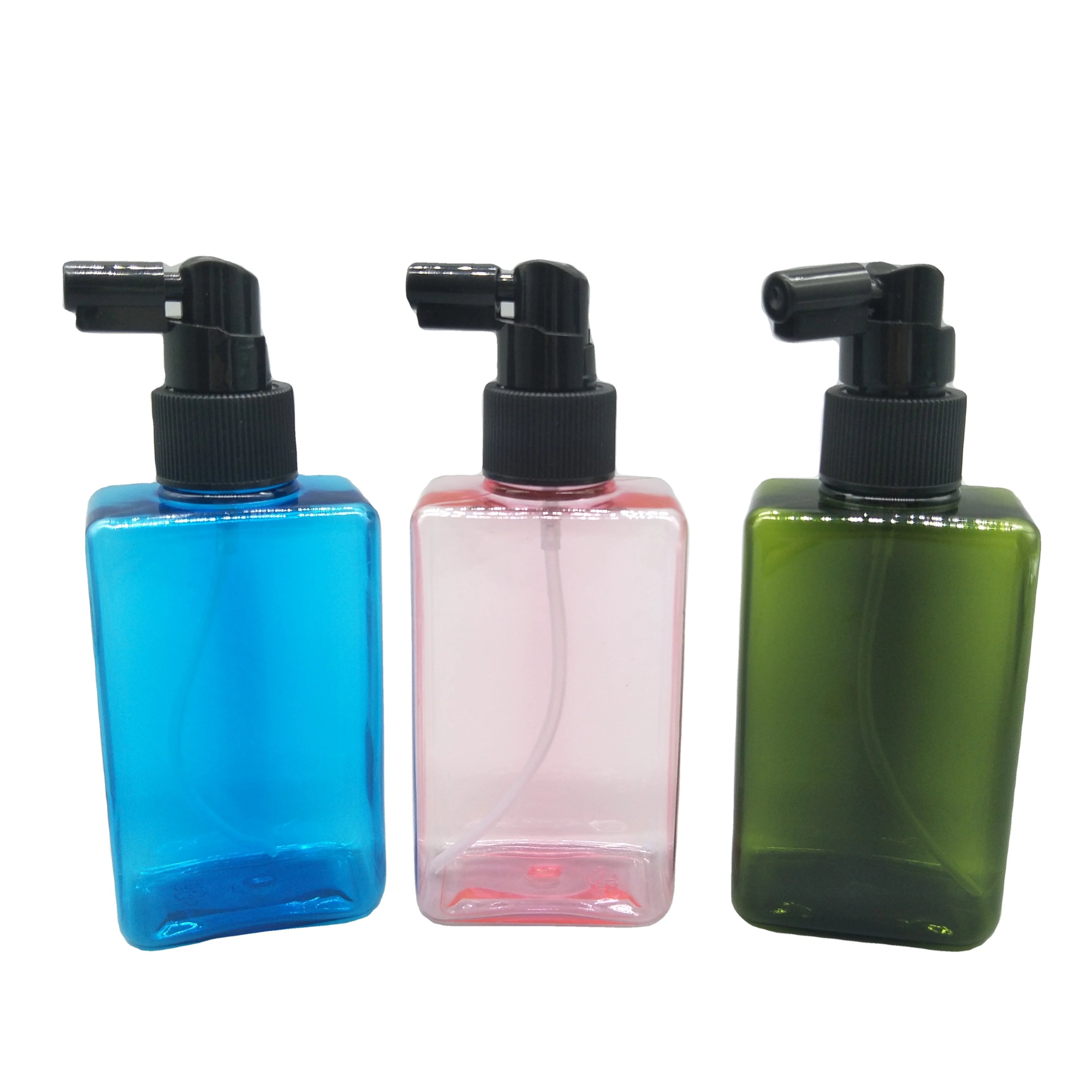 Flat Shape Custom Color 5oz 150ml Mist Spray Bottle with Rocker Spray Pump for Shampoo & Lotion Screen Printing