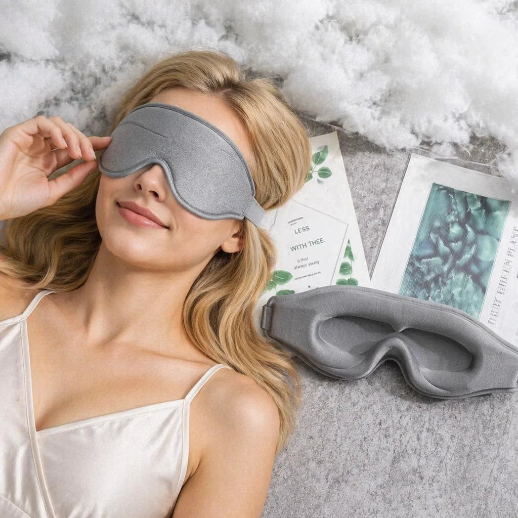 Custom Logo 3D Deep Contoured Eye Covers 100% Light Shade Blindfold for Sleeping Memory Foam Sleep Eye Mask for Travel/Office