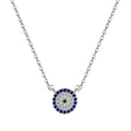 Drop Shipping Hot Sale Trendy 925 Silver Jewelry Rhodium Plated Blue Devil Eyes Necklace Pendant Diamond Necklace for Women