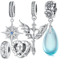 925 Sterling Silver Vintage Sister Heart Beads Charm Angel With Demon Pendant Fit Bracelet DIY Necklace Women Fine Jewelry