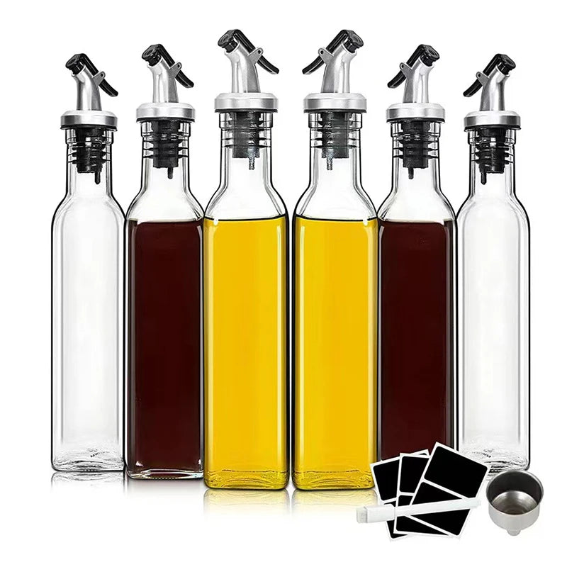 Glass Olive Oil Dispenser Bottle for Cooking Glass Oil  Kitchen 17oz Oil Vinegar Bottle