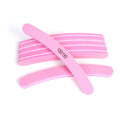 Custom Logo 100/180 Grit Pink Sponge Nail File Manicure Banana Shape Nail Buffer File